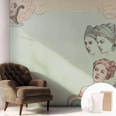 Carta Da Parati Non Tessuto - Con Colla Gratuita - Con Motivi Moderni - Design Elegante Per Pareti Collage classico 250x250 cm