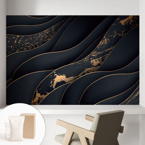 Carta Da Parati Non Tessuto - Con Colla Gratuita - Con Motivi Moderni - Design Elegante Per Pareti Fasce eleganti 104x70 cm
