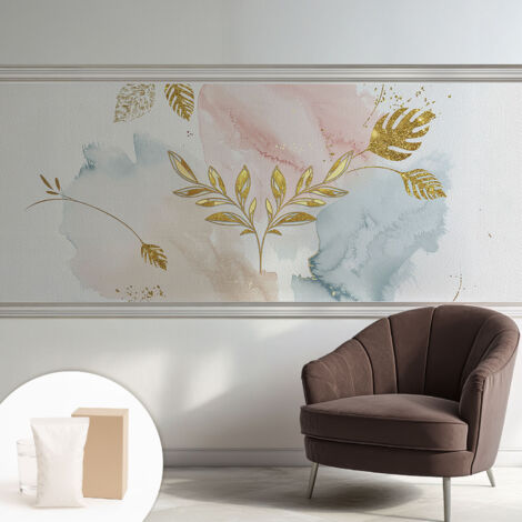Carta Da Parati Non Tessuto - Con Colla Gratuita - Con Motivi Moderni - Design Elegante Per Pareti Fascino botanico 250x104 cm