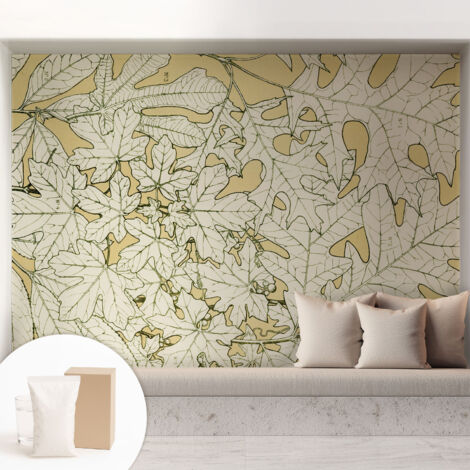 Carta Da Parati Non Tessuto - Con Colla Gratuita - Con Motivi Moderni - Design Elegante Per Pareti foglie degli alberi 208x146 cm