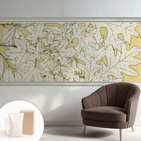 Carta Da Parati Non Tessuto - Con Colla Gratuita - Con Motivi Moderni - Design Elegante Per Pareti foglie degli alberi 250x104 cm