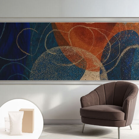 Carta Da Parati Non Tessuto - Con Colla Gratuita - Con Motivi Moderni - Design Elegante Per Pareti Forme colorate 250x104 cm