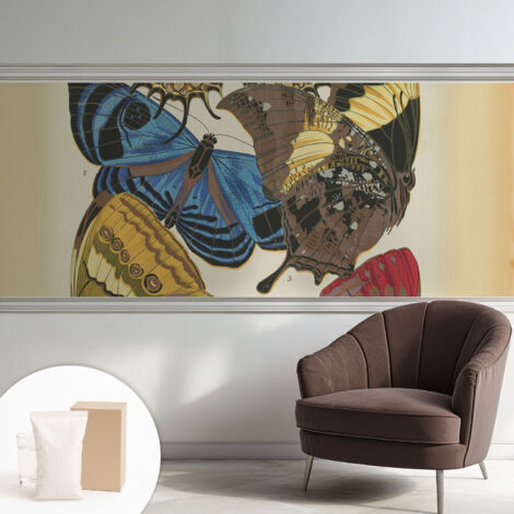 Carta Da Parati Non Tessuto - Con Colla Gratuita - Con Motivi Moderni - Design Elegante Per Pareti Ispirazione per le farfalle 250x104 cm