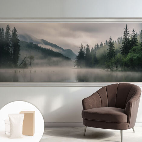 Carta Da Parati Non Tessuto - Con Colla Gratuita - Con Motivi Moderni - Design Elegante Per Pareti lago atmosferico 250x104 cm