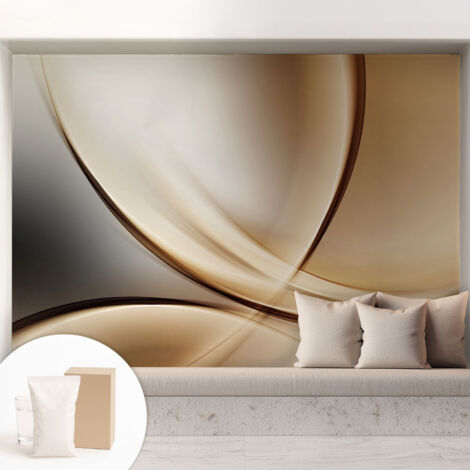 Carta Da Parati Non Tessuto - Con Colla Gratuita - Con Motivi Moderni - Design Elegante Per Pareti Linee arrotondate 208x146 cm