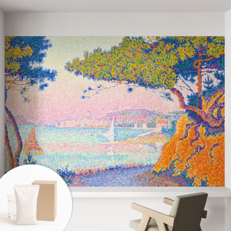 Carta Da Parati Non Tessuto - Con Colla Gratuita - Con Motivi Moderni - Design Elegante Per Pareti Paesaggio colorato 152x104 cm