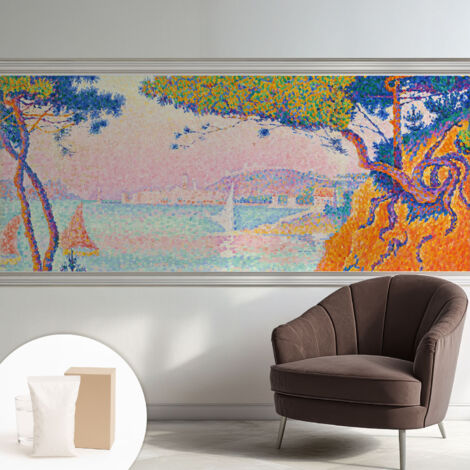 Carta Da Parati Non Tessuto - Con Colla Gratuita - Con Motivi Moderni - Design Elegante Per Pareti Paesaggio colorato 250x104 cm