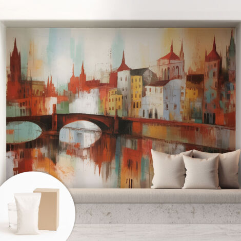 Carta Da Parati Non Tessuto - Con Colla Gratuita - Con Motivi Moderni - Design Elegante Per Pareti Paesaggio urbano 208x146 cm