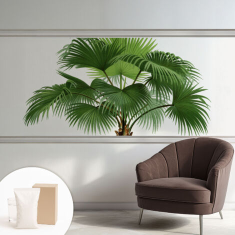 Carta Da Parati Non Tessuto - Con Colla Gratuita - Con Motivi Moderni - Design Elegante Per Pareti Palma esotica 250x104 cm