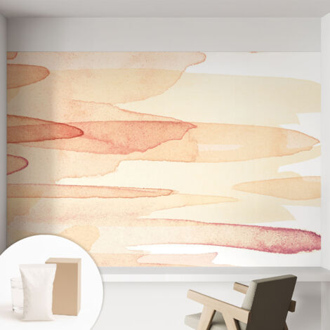 Carta Da Parati Non Tessuto - Con Colla Gratuita - Con Motivi Moderni - Design Elegante Per Pareti Pennellate pastello 152x104 cm