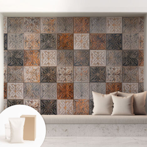 Carta Da Parati Non Tessuto - Con Colla Gratuita - Con Motivi Moderni - Design Elegante Per Pareti Piastrelle ornamentali 208x146 cm