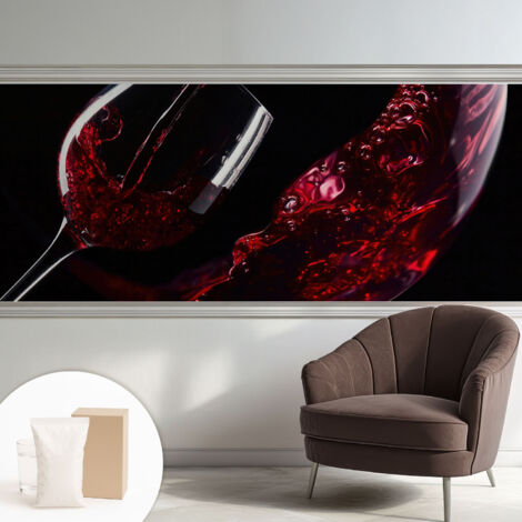 Carta Da Parati Non Tessuto - Con Colla Gratuita - Con Motivi Moderni - Design Elegante Per Pareti Vino rosso 250x104 cm
