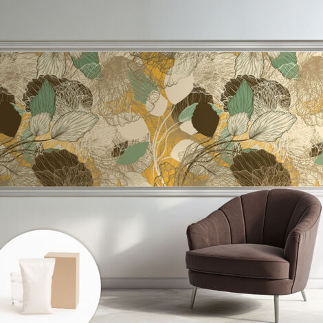 Carta Da Parati Non Tessuto - Con Colla Inclusa per Camera da Letto - Facile da Applica - Motivo decorativo Bellezza delle piante 250x104 cm