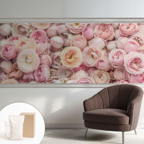 Carta Da Parati Non Tessuto - Con Colla Inclusa per Camera da Letto - Facile da Applica - Motivo decorativo Bellissimi fiori 250x104 cm