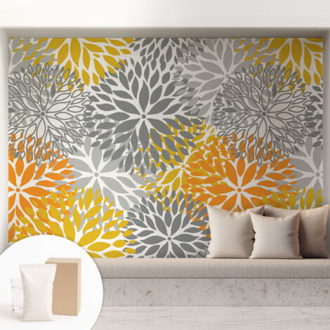 Carta Da Parati Non Tessuto - Con Colla Inclusa per Camera da Letto - Facile da Applica - Motivo decorativo Energia floreale 208x146 cm