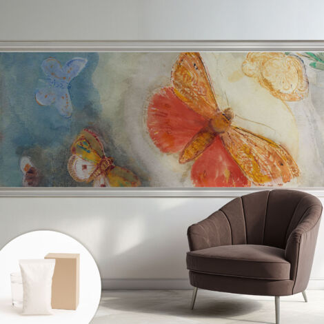 Carta Da Parati Non Tessuto - Con Colla Inclusa per Camera da Letto - Facile da Applica - Motivo decorativo Farfalle colorate 250x104 cm