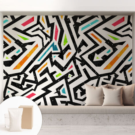 Carta Da Parati Non Tessuto - Con Colla Inclusa per Camera da Letto - Facile da Applica - Motivo decorativo Mosaico astratto 208x146 cm