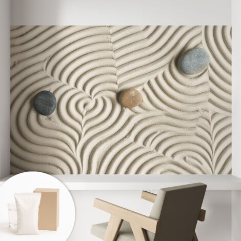 Carta Da Parati Non Tessuto - Con Colla Inclusa per Camera da Letto - Facile da Applica - Motivo decorativo onde armoniche 104x70 cm