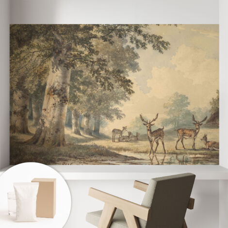 Carta Da Parati Non Tessuto - Con Colla Inclusa per Camera da Letto - Facile da Applica - Motivo decorativo Pace della foresta 104x70 cm