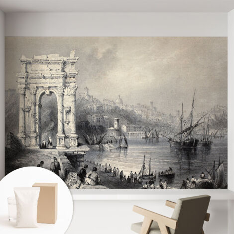 Carta Da Parati Non Tessuto - Con Colla Inclusa per Camera da Letto - Facile da Applica - Motivo decorativo Paesaggio marino 152x104 cm