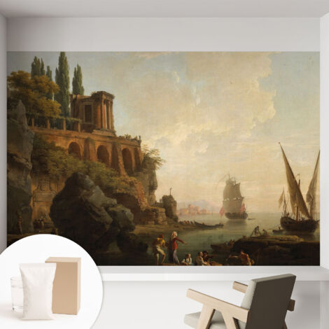Carta Da Parati Non Tessuto - Con Colla Inclusa per Camera da Letto - Facile da Applica - Motivo decorativo Paesaggio marino 152x104 cm