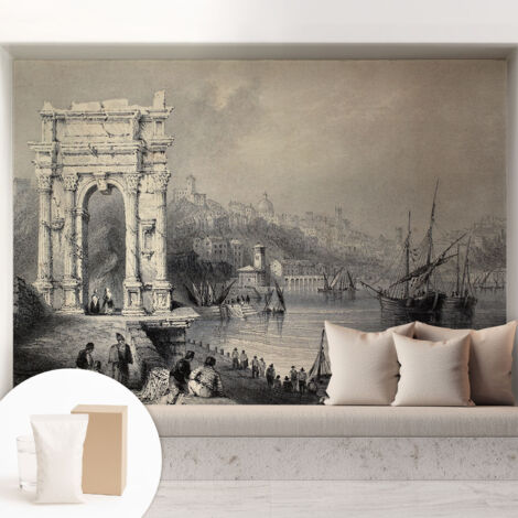 Carta Da Parati Non Tessuto - Con Colla Inclusa per Camera da Letto - Facile da Applica - Motivo decorativo Paesaggio marino 208x146 cm