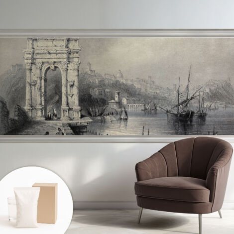Carta Da Parati Non Tessuto - Con Colla Inclusa per Camera da Letto - Facile da Applica - Motivo decorativo Paesaggio marino 250x104 cm
