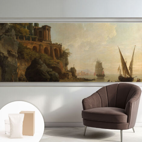 Carta Da Parati Non Tessuto - Con Colla Inclusa per Camera da Letto - Facile da Applica - Motivo decorativo Paesaggio marino 250x104 cm