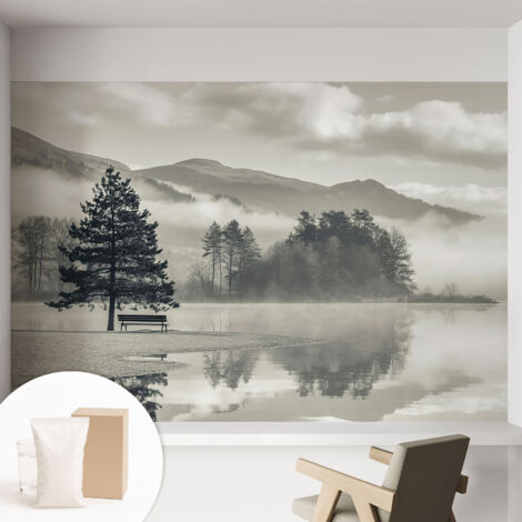 Carta Da Parati Non Tessuto - Con Colla Inclusa per Camera da Letto - Facile da Applica - Motivo decorativo Paesaggio romantico 152x104 cm