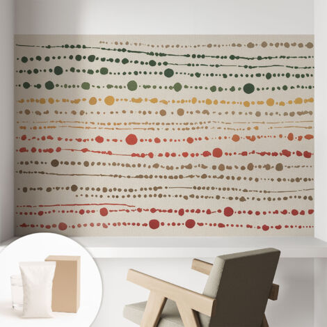 Carta Da Parati Non Tessuto - Con Colla Inclusa per Camera da Letto - Facile da Applica - Motivo decorativo Puntini colorati 104x70 cm