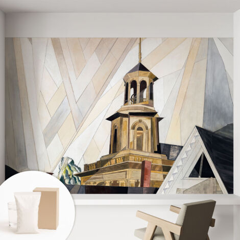 Carta Da Parati Non Tessuto - Con Colla Inclusa per Camera da Letto - Facile da Applica - Motivo decorativo Torre architettonica 152x104 cm