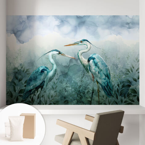 Carta Da Parati Non Tessuto - Con Colla Inclusa per Camera da Letto - Facile da Applica - Motivo decorativo Uccelli della natura 104x70 cm
