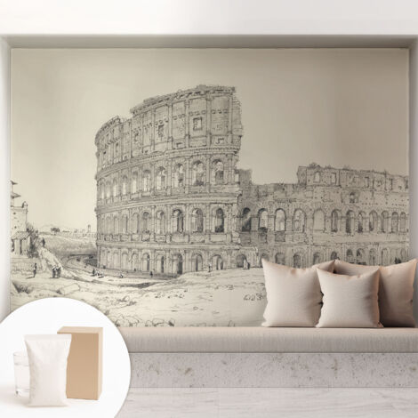 Carta Da Parati - Non Tessuto - Con Colla Inclusa - Per Interni - Ecologica - Con Ingresso - Soggiorno Antiche rovine 208x146 cm