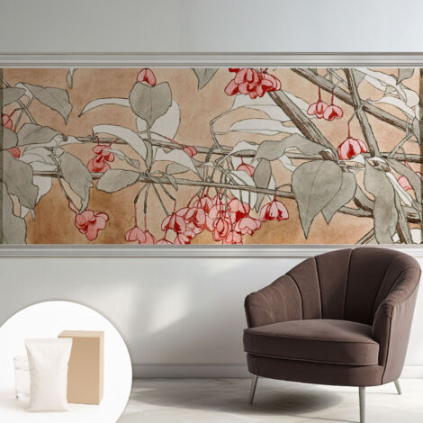 Carta Da Parati - Non Tessuto - Con Colla Inclusa - Per Interni - Ecologica - Con Ingresso - Soggiorno Armonia floreale 250x104 cm