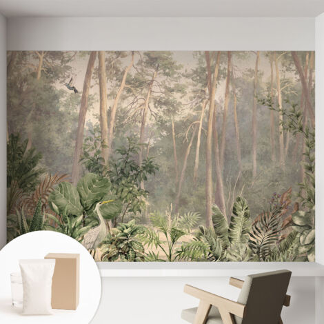 Carta Da Parati - Non Tessuto - Con Colla Inclusa - Per Interni - Ecologica - Con Ingresso - Soggiorno Armonia naturale 152x104 cm