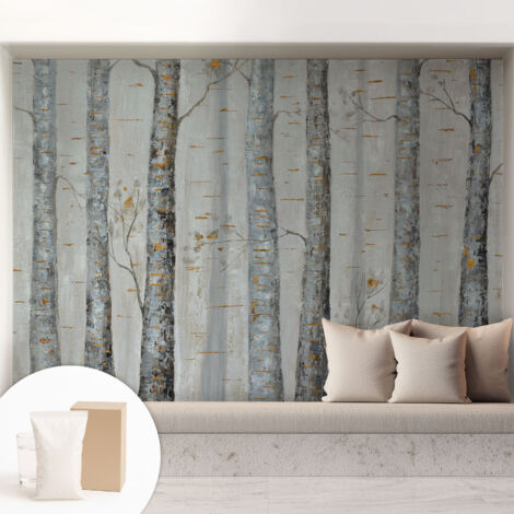 Carta Da Parati - Non Tessuto - Con Colla Inclusa - Per Interni - Ecologica - Con Ingresso - Soggiorno Betulle 208x146 cm