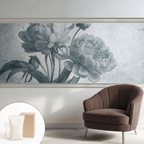 Carta Da Parati - Non Tessuto - Con Colla Inclusa - Per Interni - Ecologica - Con Ingresso - Soggiorno Chic floreale 250x104 cm