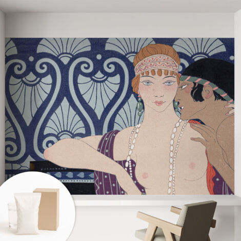 Carta Da Parati - Non Tessuto - Con Colla Inclusa - Per Interni - Ecologica - Con Ingresso - Soggiorno coppia di artisti 152x104 cm