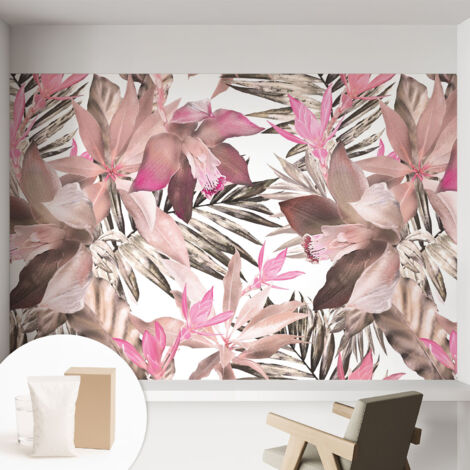 Carta Da Parati - Non Tessuto - Con Colla Inclusa - Per Interni - Ecologica - Con Ingresso - Soggiorno Fiori esotici 152x104 cm