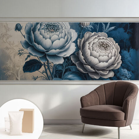 Carta Da Parati - Non Tessuto - Con Colla Inclusa - Per Interni - Ecologica - Con Ingresso - Soggiorno Fiori romantici 250x104 cm