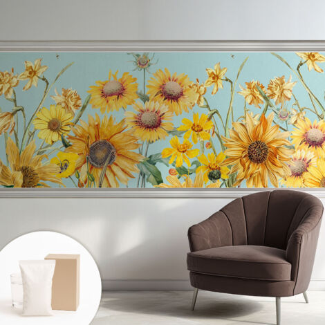 Carta Da Parati - Non Tessuto - Con Colla Inclusa - Per Interni - Ecologica - Con Ingresso - Soggiorno giardino estivo 250x104 cm