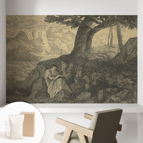 Carta Da Parati - Non Tessuto - Con Colla Inclusa - Per Interni - Ecologica - Con Ingresso - Soggiorno Leggere il personaggio 104x70 cm