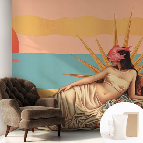 Carta Da Parati - Non Tessuto - Con Colla Inclusa - Per Interni - Ecologica - Con Ingresso - Soggiorno L'Occidente del Surrealismo 250x250 cm