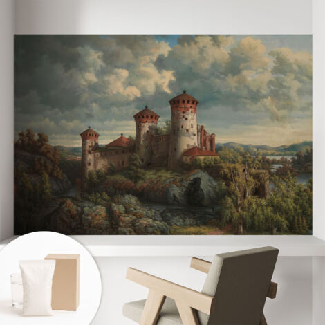 Carta Da Parati - Non Tessuto - Con Colla Inclusa - Per Interni - Ecologica - Con Ingresso - Soggiorno Paesaggio romantico 104x70 cm