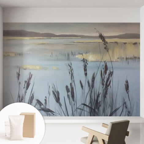 Carta Da Parati - Non Tessuto - Con Colla Inclusa - Per Interni - Ecologica - Con Ingresso - Soggiorno Un lago tranquillo 152x104 cm