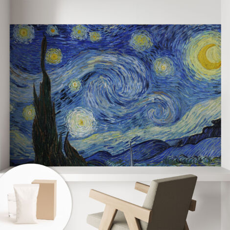 Carta Da Parati - Non Tessuto - Con Colla Inclusa - Per Interni - Ecologica - Con Ingresso - Soggiorno Vortice notturno 104x70 cm