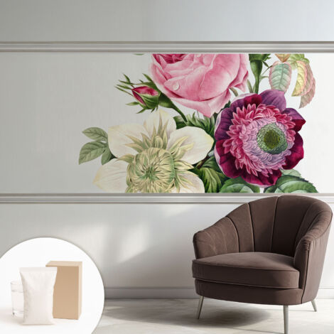 Carta Da Parati Non Tessuto - Decorazione Da Muro - Traspirante - Con Motivo - Per Camera Da Letto Cucina Bouquet di fiori 250x104 cm