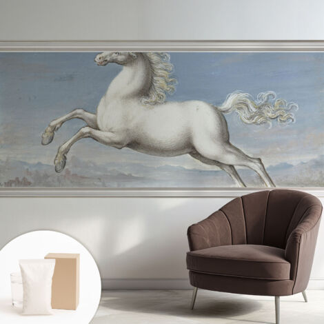 Carta Da Parati Non Tessuto - Decorazione Da Muro - Traspirante - Con Motivo - Per Camera Da Letto Cucina Cavalli nel salto 250x104 cm