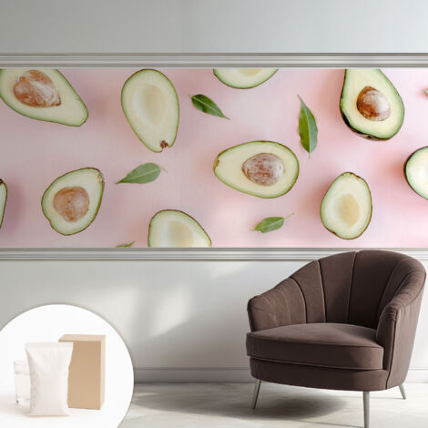 Carta Da Parati Non Tessuto - Decorazione Da Muro - Traspirante - Con Motivo - Per Camera Da Letto Cucina Composizione di avocado 250x104 cm
