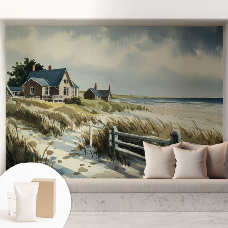 Carta Da Parati Non Tessuto - Decorazione Da Muro - Traspirante - Con Motivo - Per Camera Da Letto Cucina Dune sulla spiaggia 208x146 cm